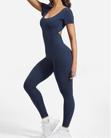 Tight Short Sleeve Rompers Sports And Fitness Running One-piece Trousers Yoga Clothes