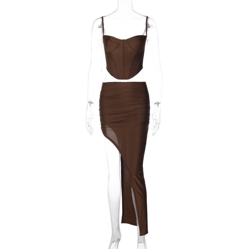 Women's Fashion Personality Slim Fit Split Skirt Suit