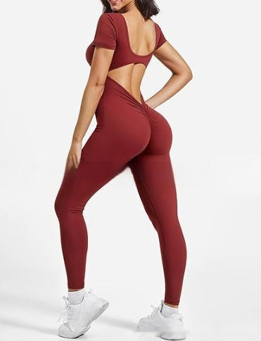 Tight Short Sleeve Rompers Sports And Fitness Running One-piece Trousers Yoga Clothes