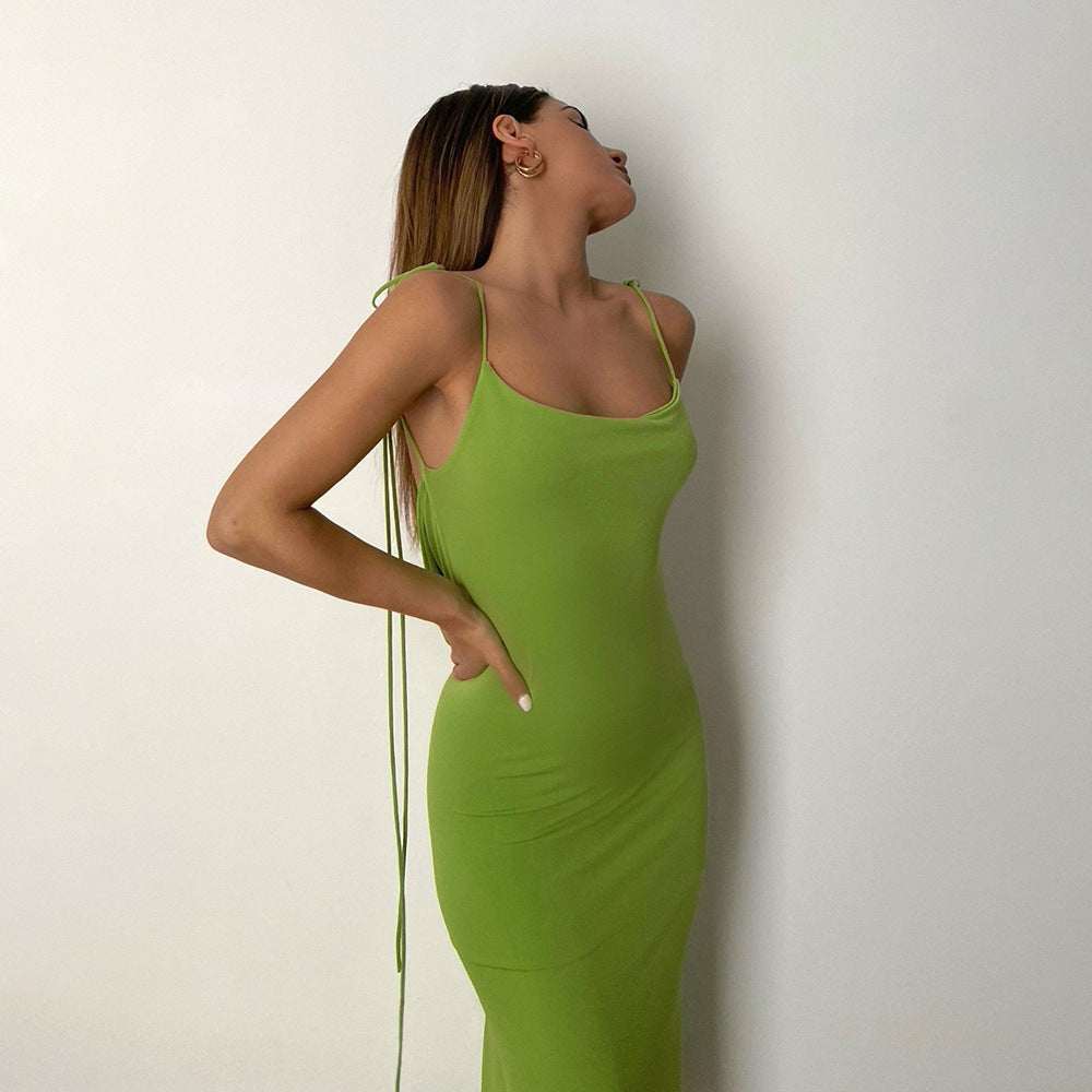 Sexy Backless Draped Maxi Dress